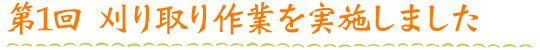 第1回刈り取り作業を実施しました