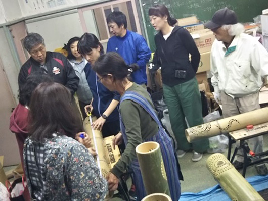 成田空港クリスマスイベント用竹灯りワークショップ