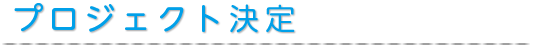 プロジェクト決定