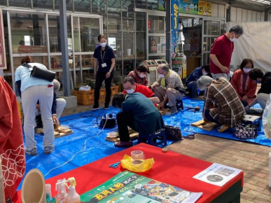 潮来市での竹灯りワークショップ